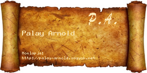 Palay Arnold névjegykártya